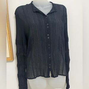 Emanuel Ungaro Black Textured Blouse